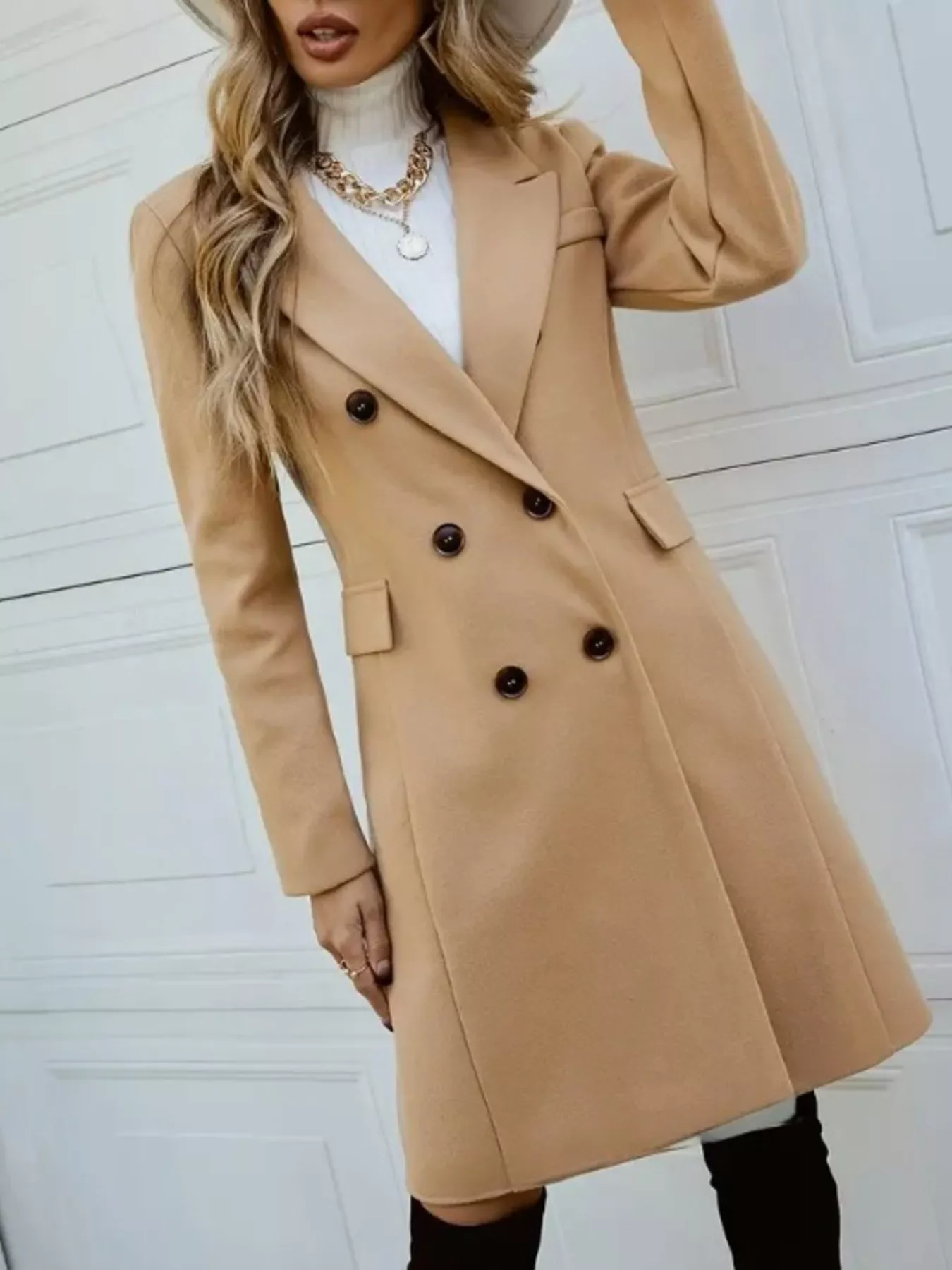 Double-Breasted Longline Coat - Image 7