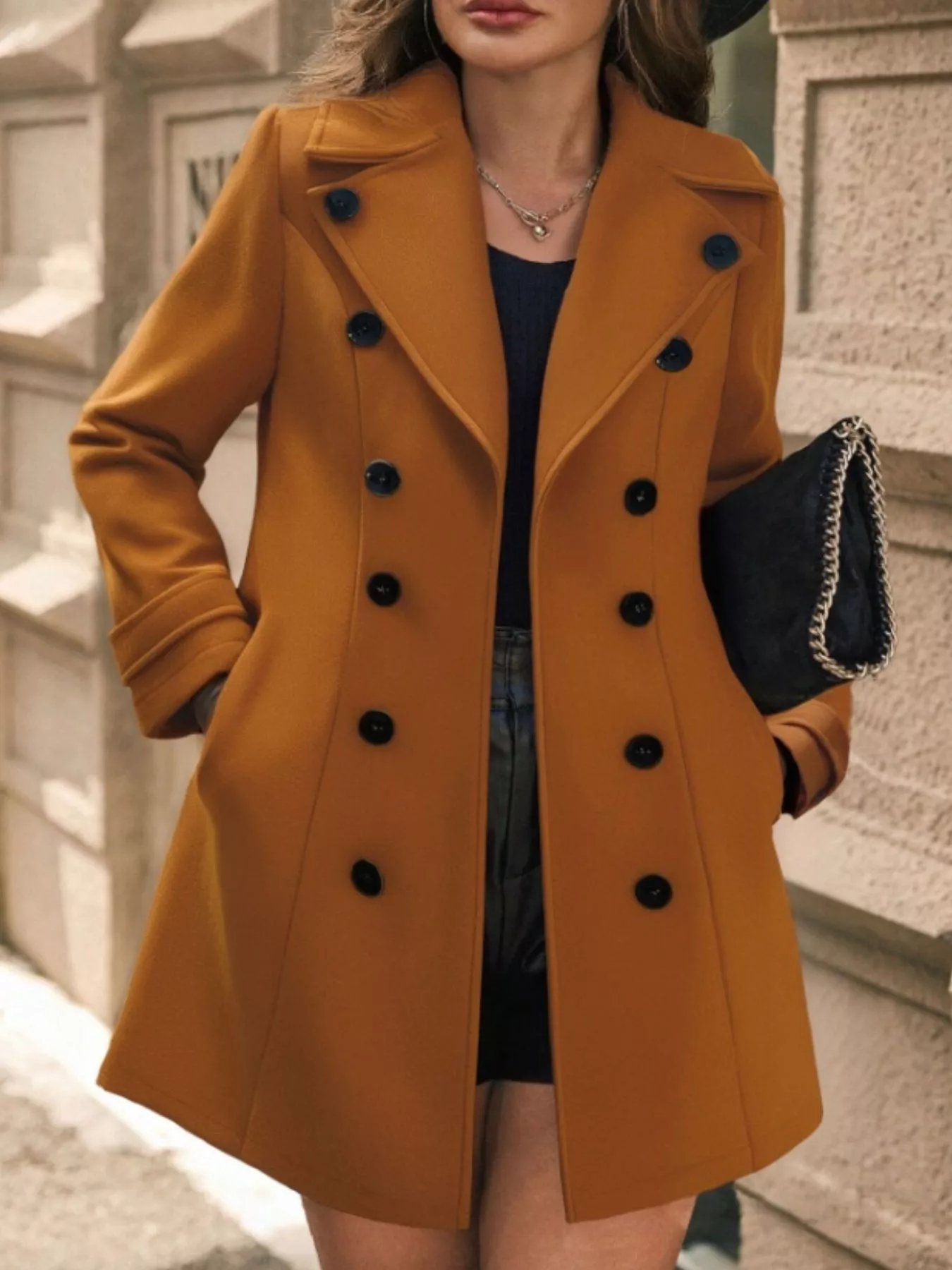Double-Breasted Wool Blend Overcoat - Image 10