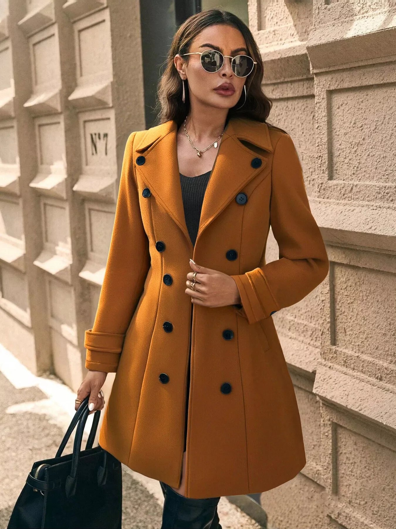 Double-Breasted Wool Blend Overcoat - Image 11
