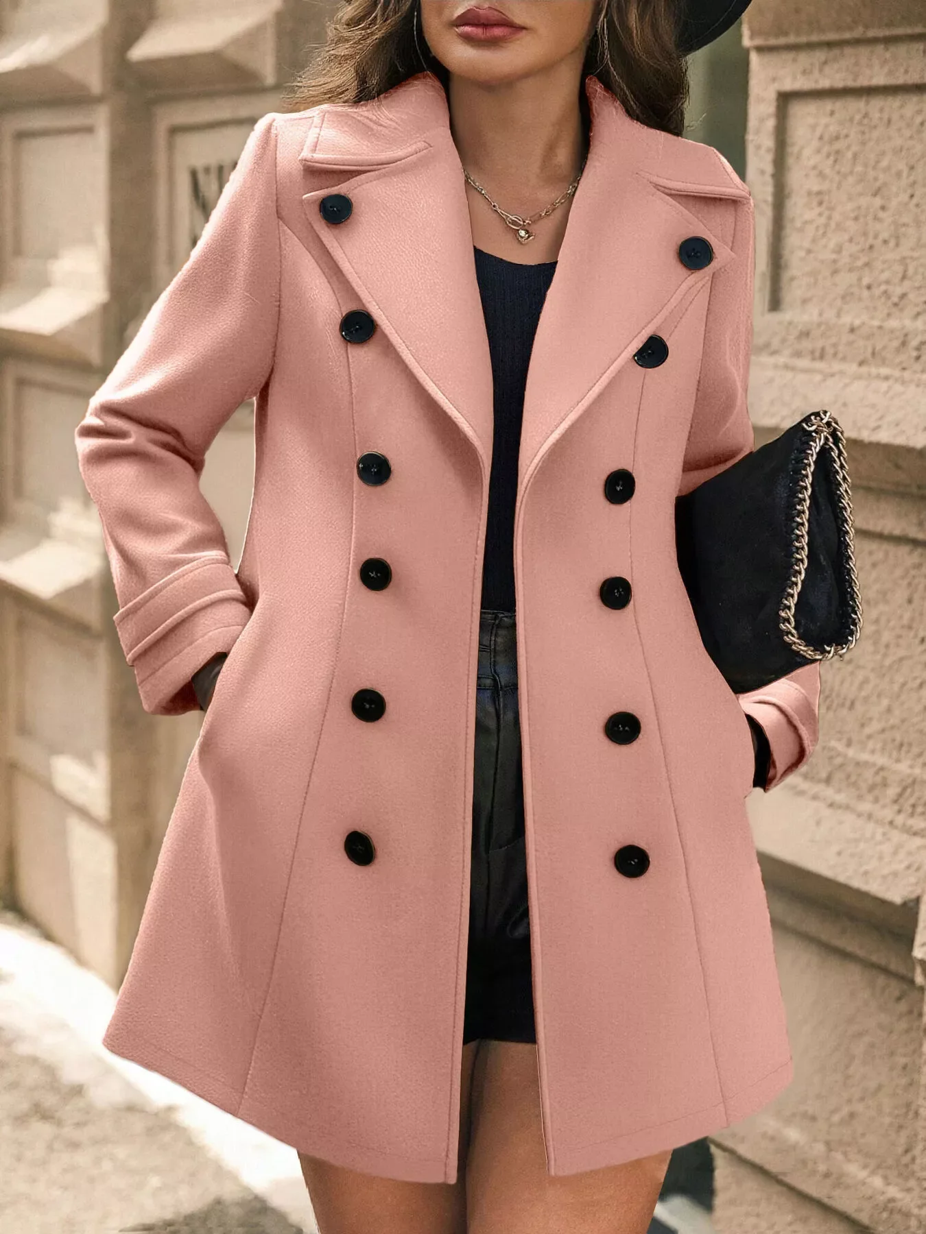 Double-Breasted Wool Blend Overcoat - Image 4