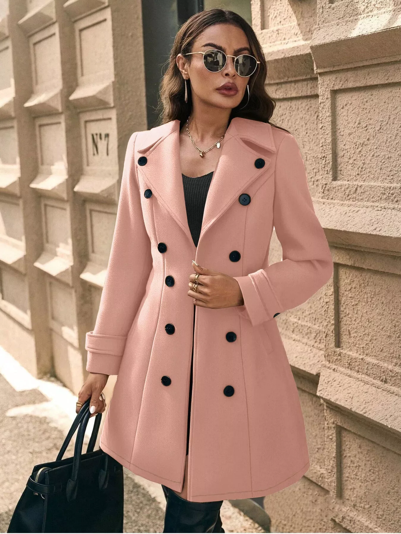 Double-Breasted Wool Blend Overcoat - Image 6