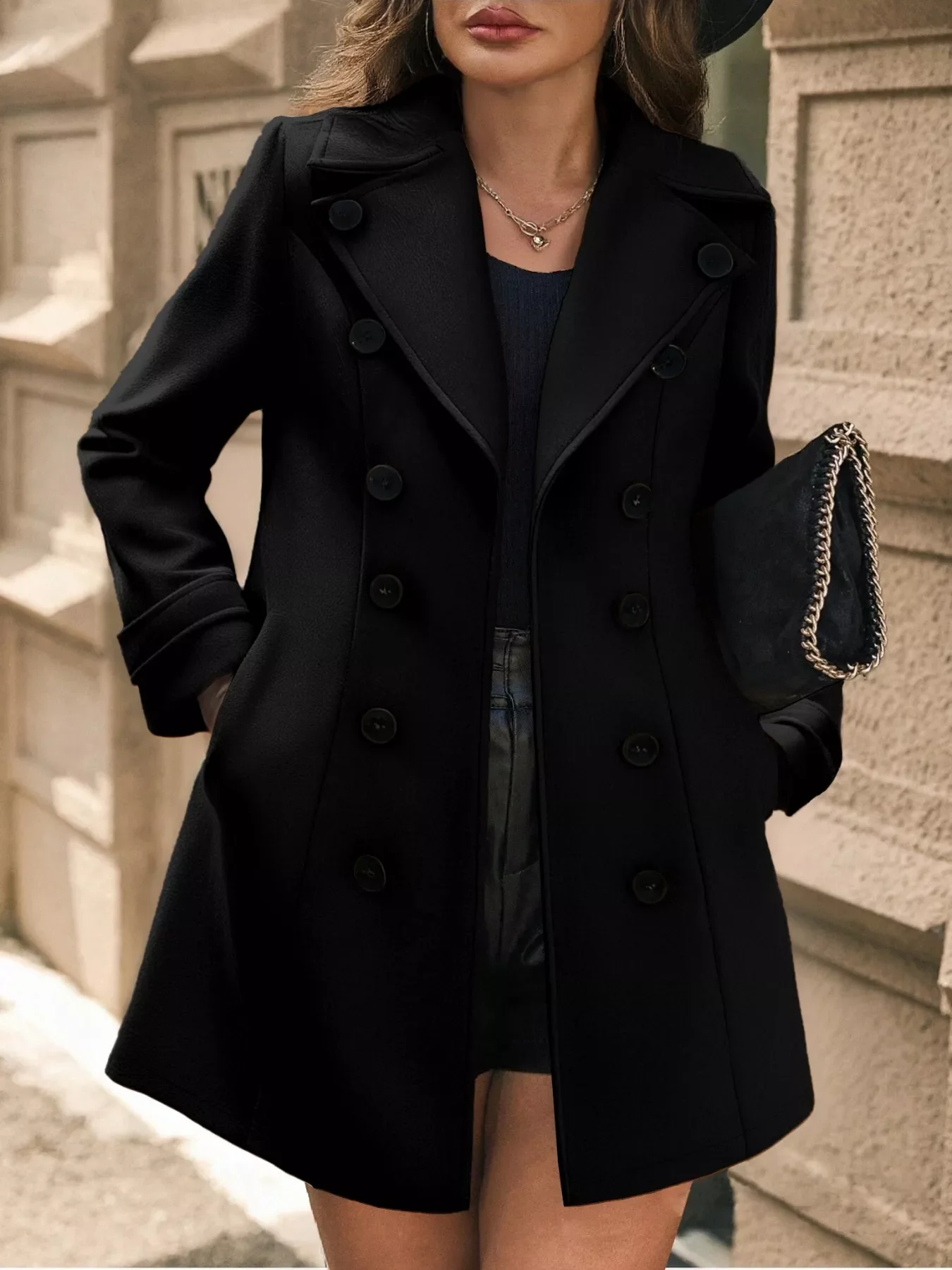 Double-Breasted Wool Blend Overcoat - Image 7
