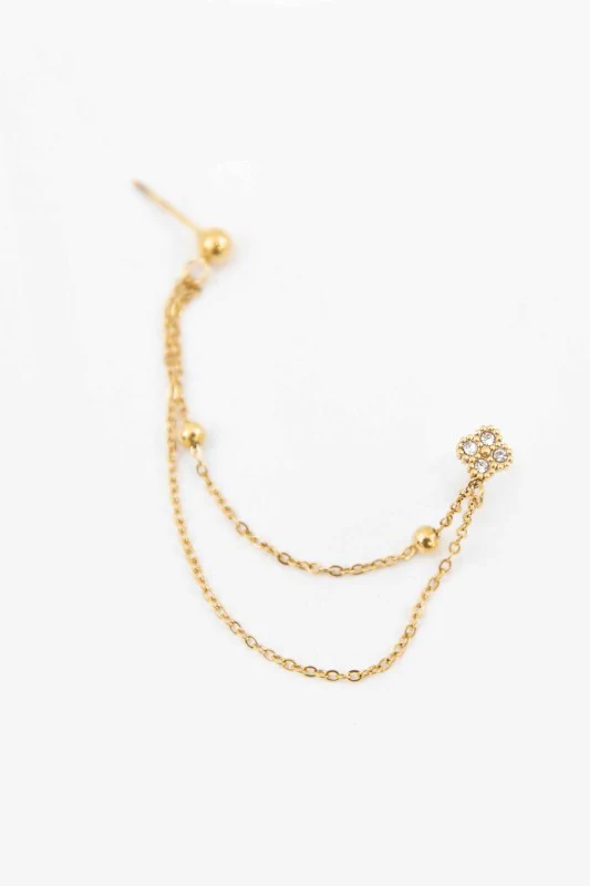 Double Piercing Drape Stud Earrings - Image 3