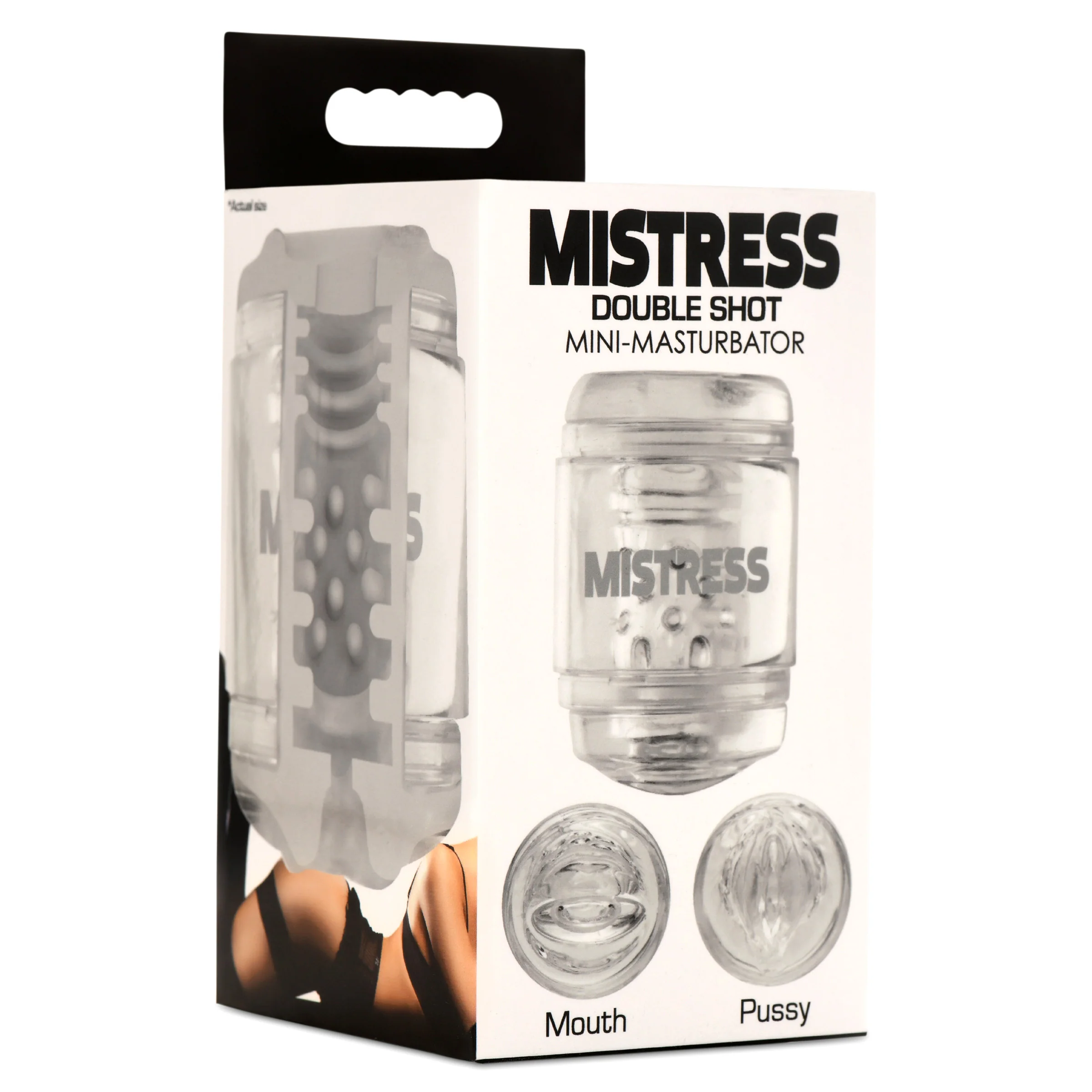 Double Shot Mouth And Pussy Stroker - Clear - Image 8