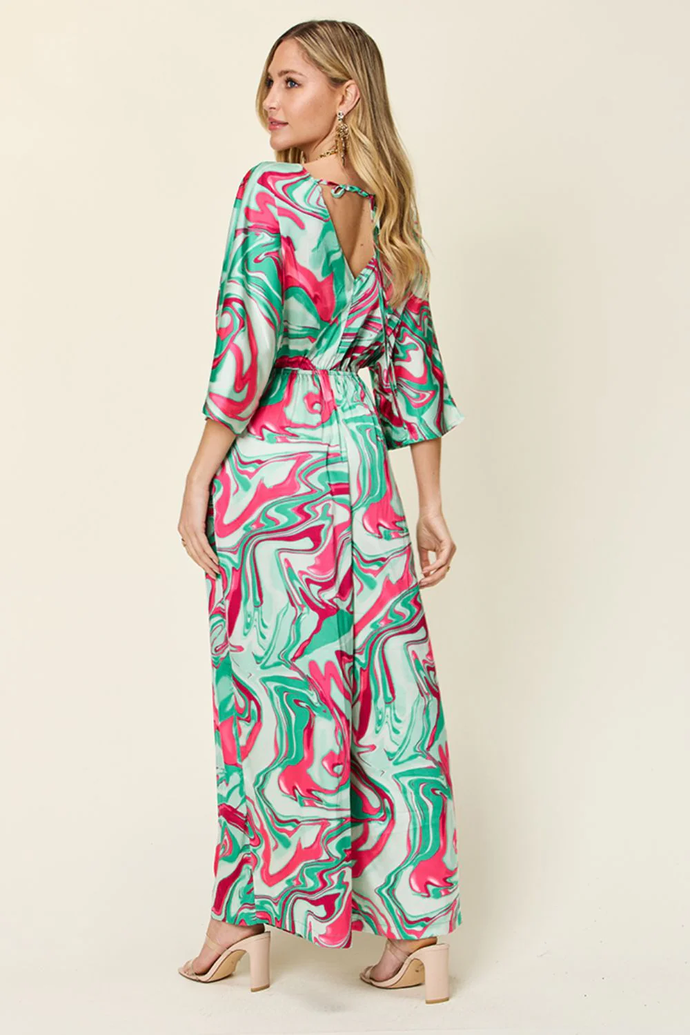 Double Take Full Size Half Sleeve Wide Leg Jumpsuit - Image 3