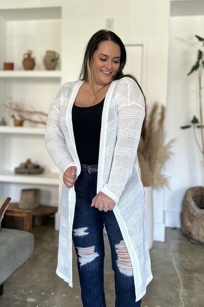 Double Take Full Size Open Front Longline Cardigan - Image 20