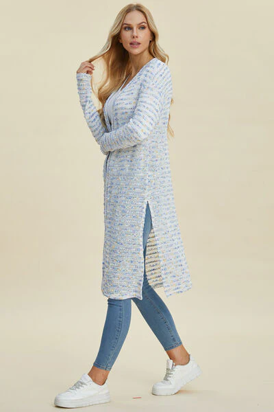 Double Take Full Size Open Front Longline Cardigan - Image 7