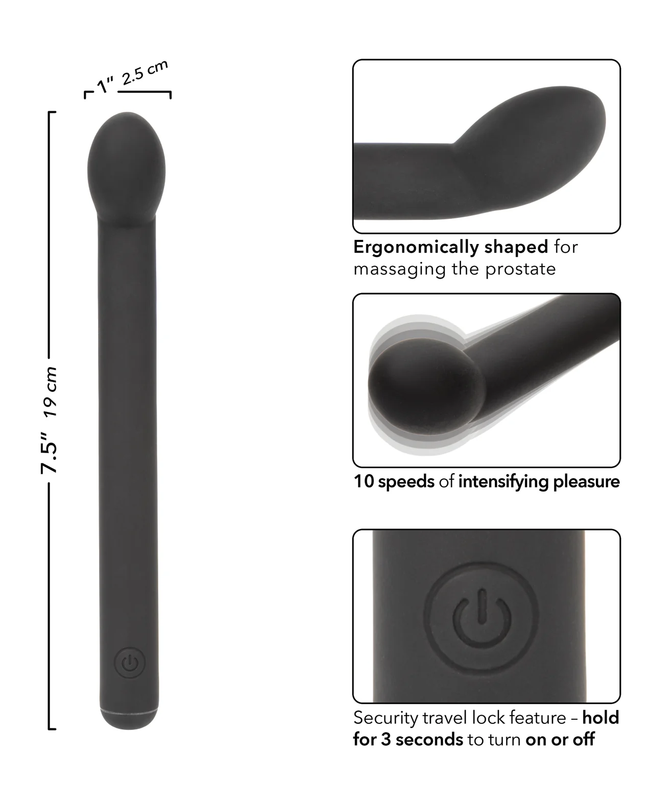 Dr. Joel Kaplan Rechargeable Prostate Probe - Black - Image 5