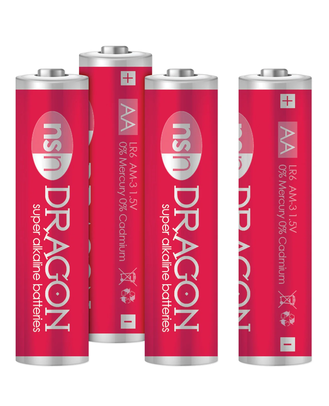 Dragon Alkaline Batteries - AA Pack of 4 - Image 2