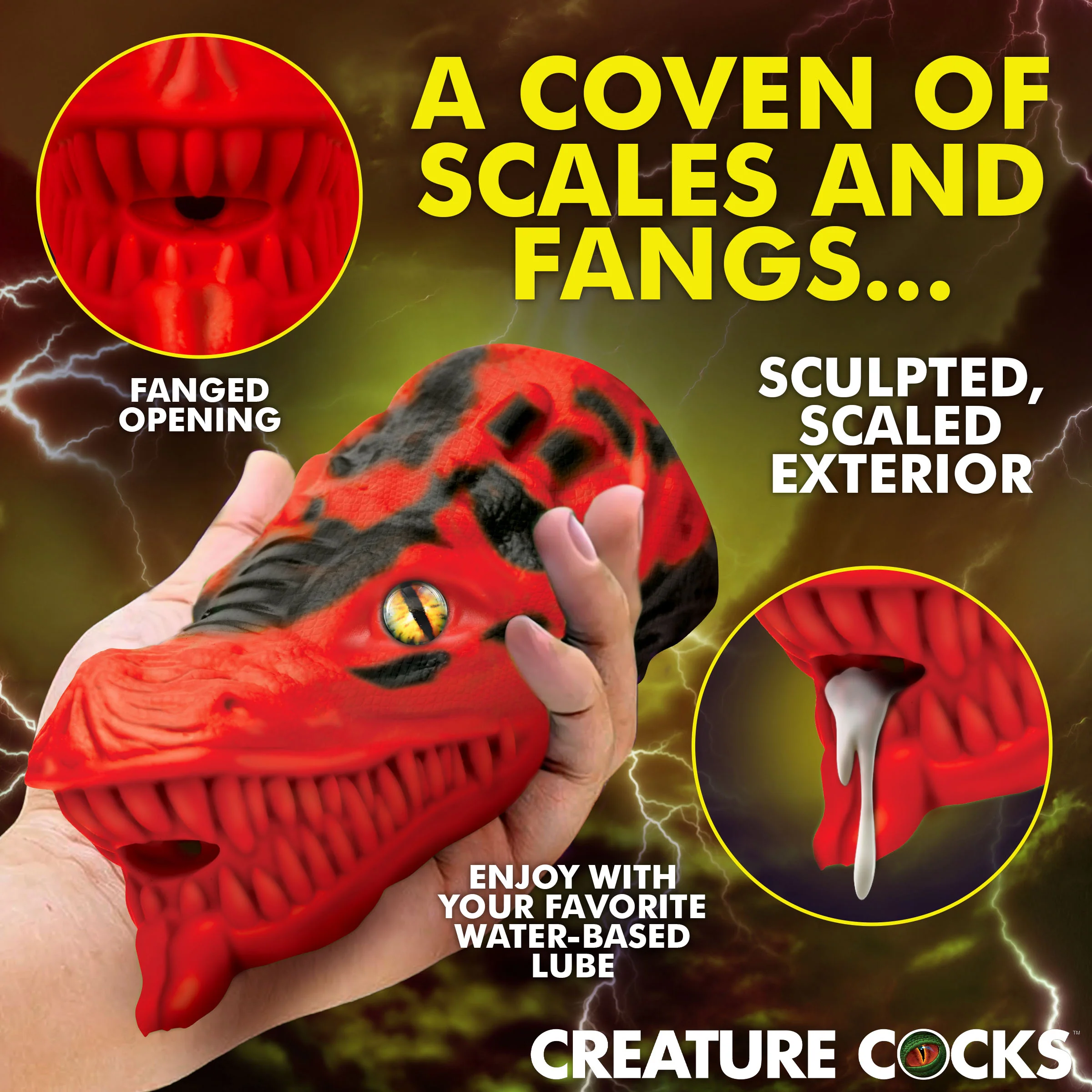 Dragon Tamer Silicone Stroker - Red - Image 3
