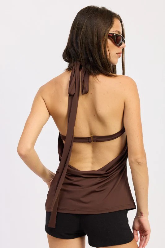 DRAPE COWL NECK BANDEAN TOP - Image 15