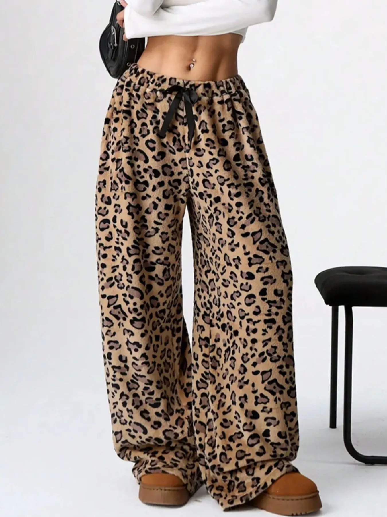 Drawstring Wide Leg Pants - Image 3