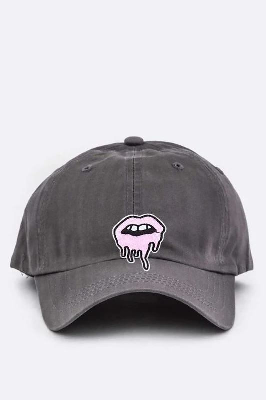 Dripping Lips Embroidered Patch Cap - Image 4