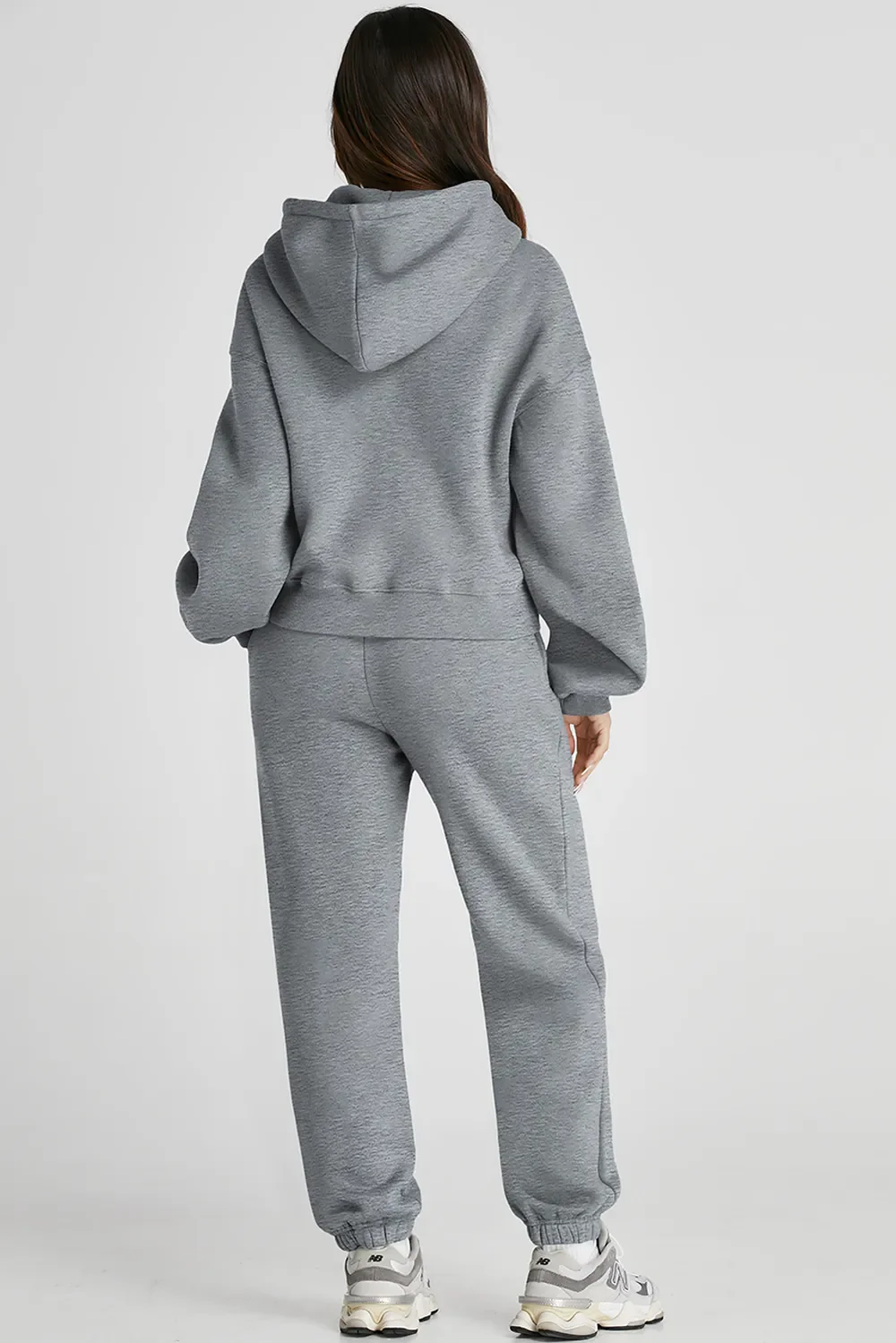 Dropped Shoulder Hooded Top and Pants Active Set - Image 6