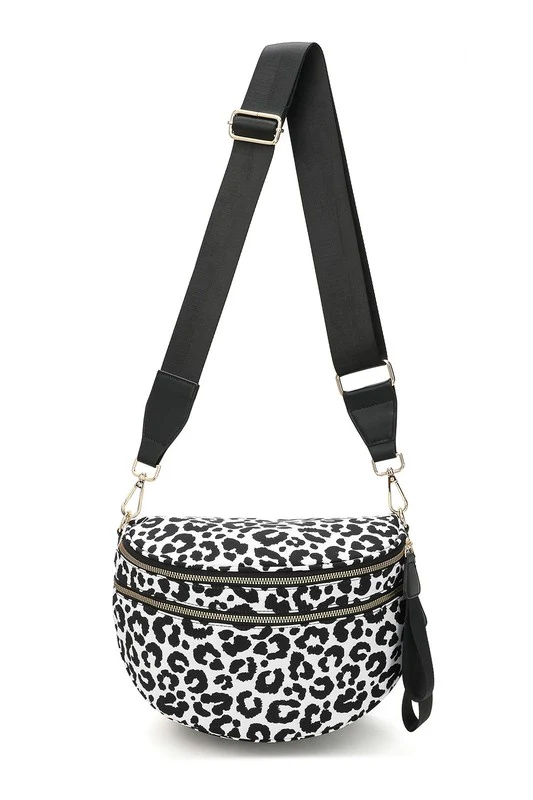 Dylan Oversize Leopard Double Zip Crescent Sling - Image 7