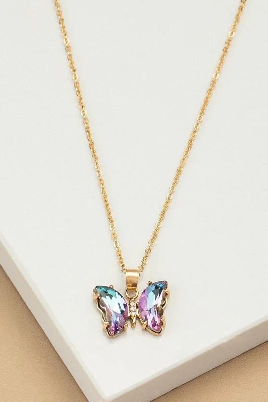 E138- 17522 Aurora Boreali butterfly  necklace - Image 3
