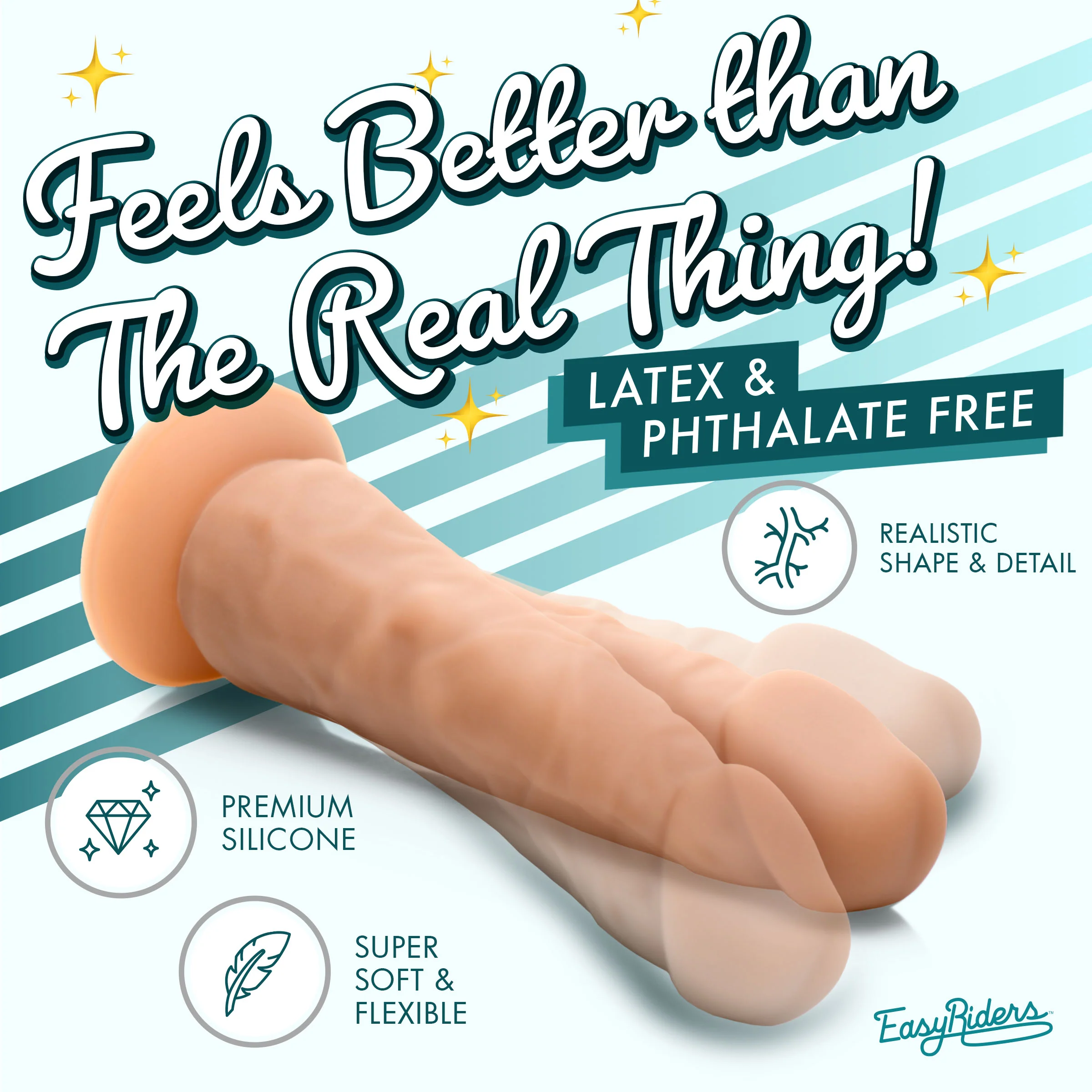 Easy Riders 7 Inch Silicone Dildo - Medium - Image 4