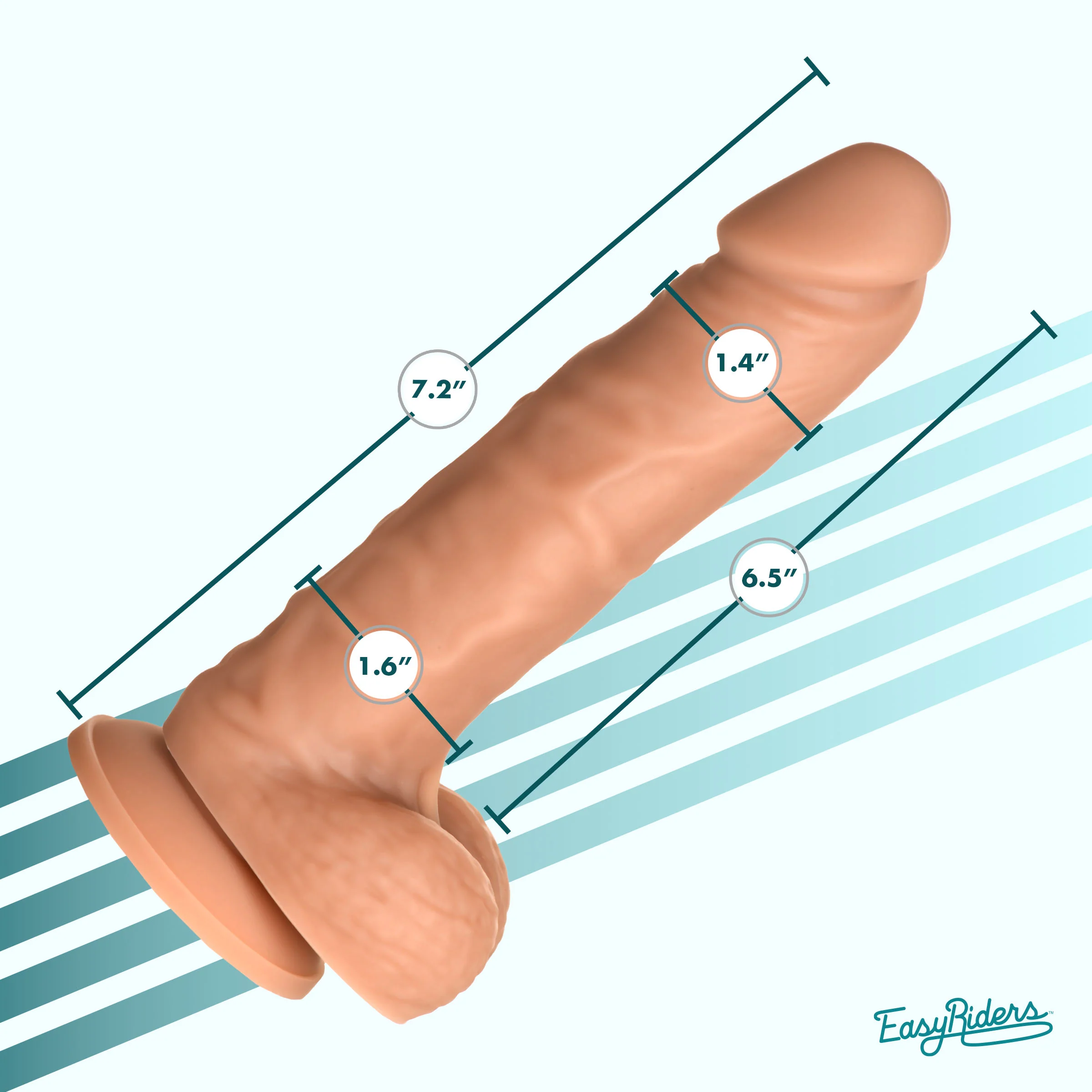 Easy Riders 7 Inch Silicone Dildo With Balls - Medium - Image 4