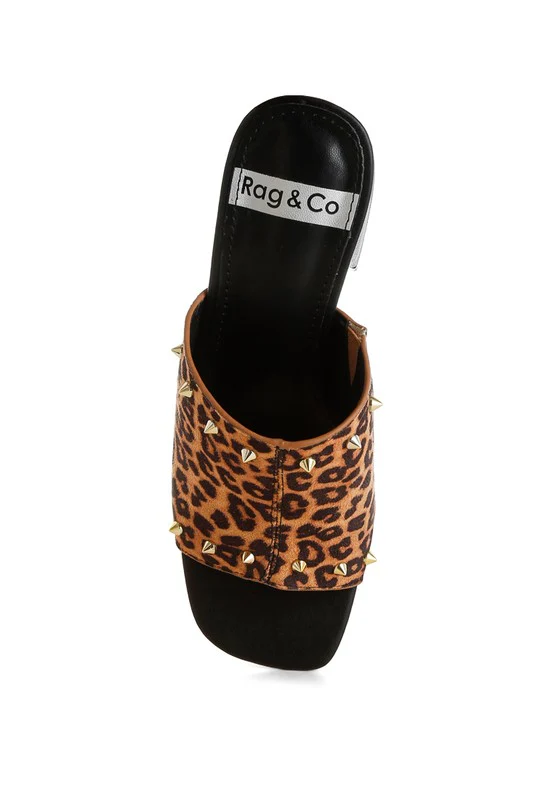 Edama Leopard Print Studded Slip Ons - Image 7