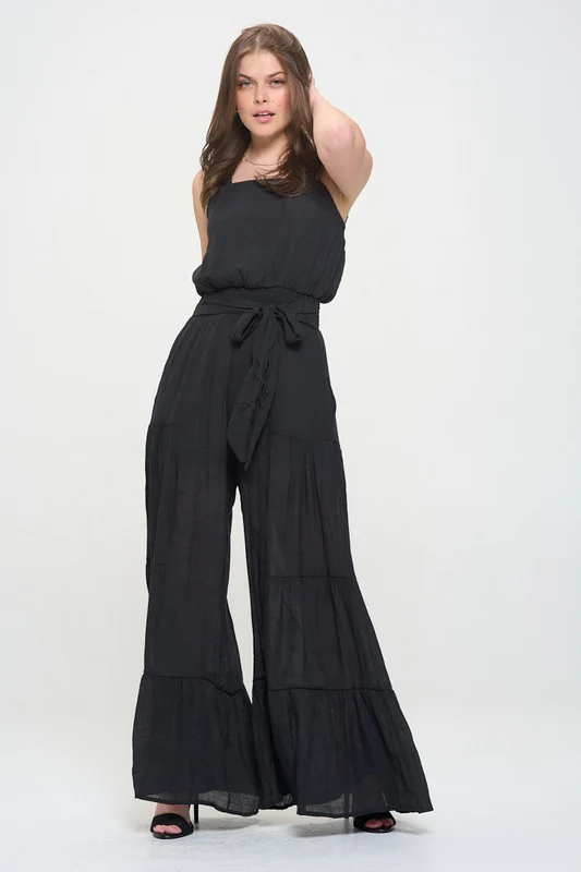ELASTIC STRAP TIERED JUMPSUIT - Image 10