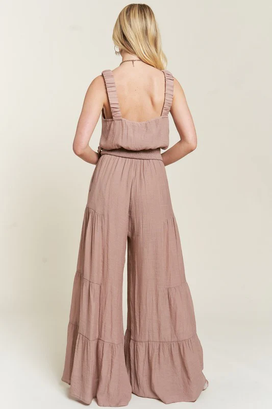 ELASTIC STRAP TIERED JUMPSUIT - Image 3
