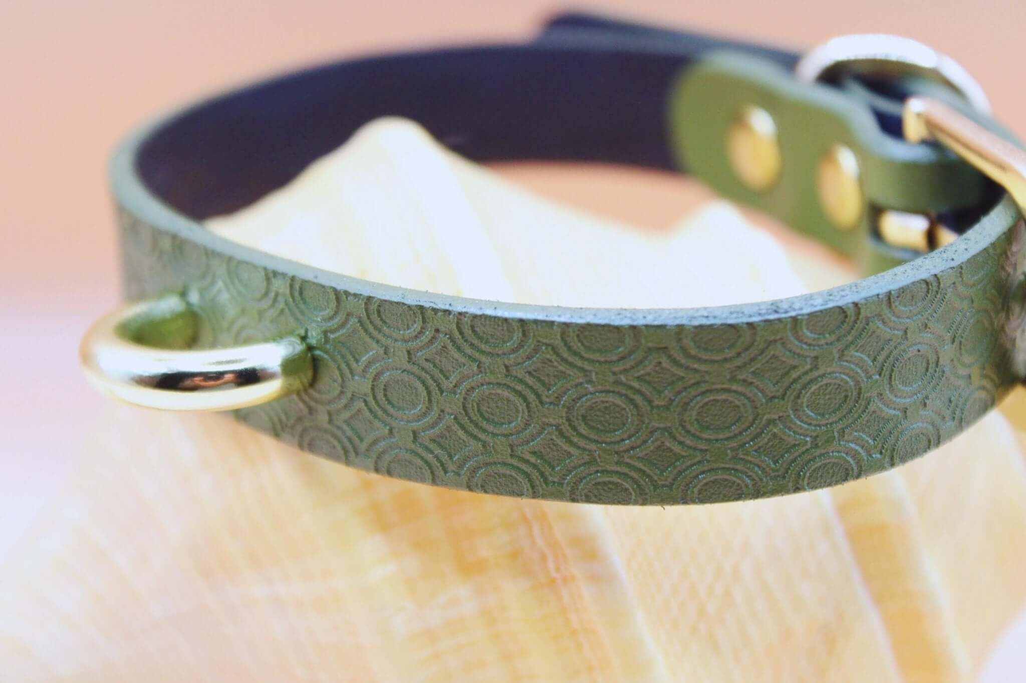 Elegant BDSM Collar Green Day Leather Choker Collar for Petplay - Image 2