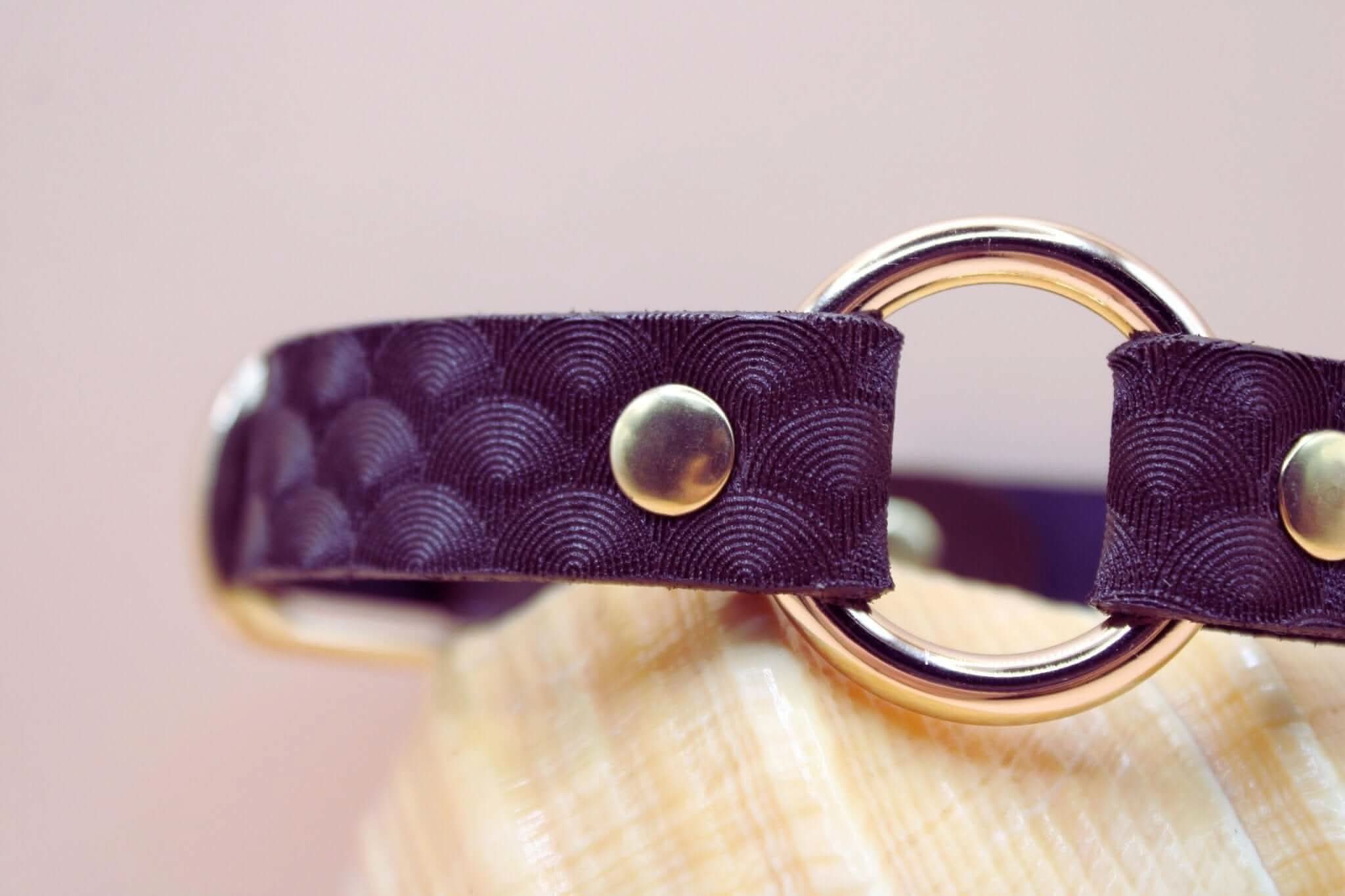 Textured O Ring BDSM Collar Elegant Submissive Slave Jewelry - Image 2