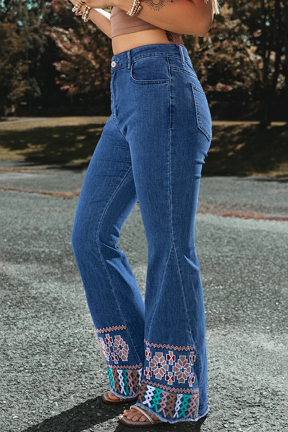Embroidered Bootcut Jeans - Image 2