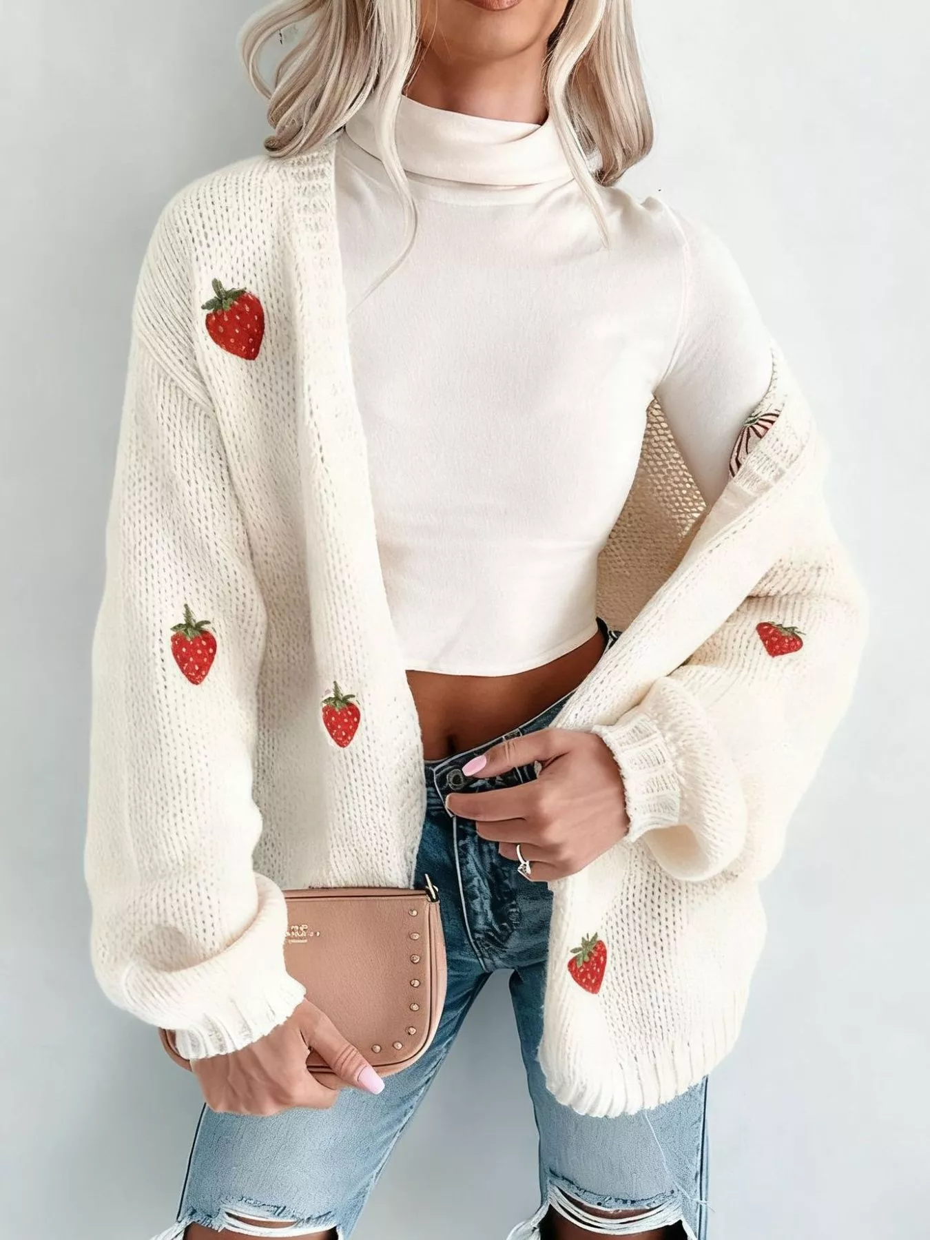 Embroidered Button Up Cardigan - Image 2