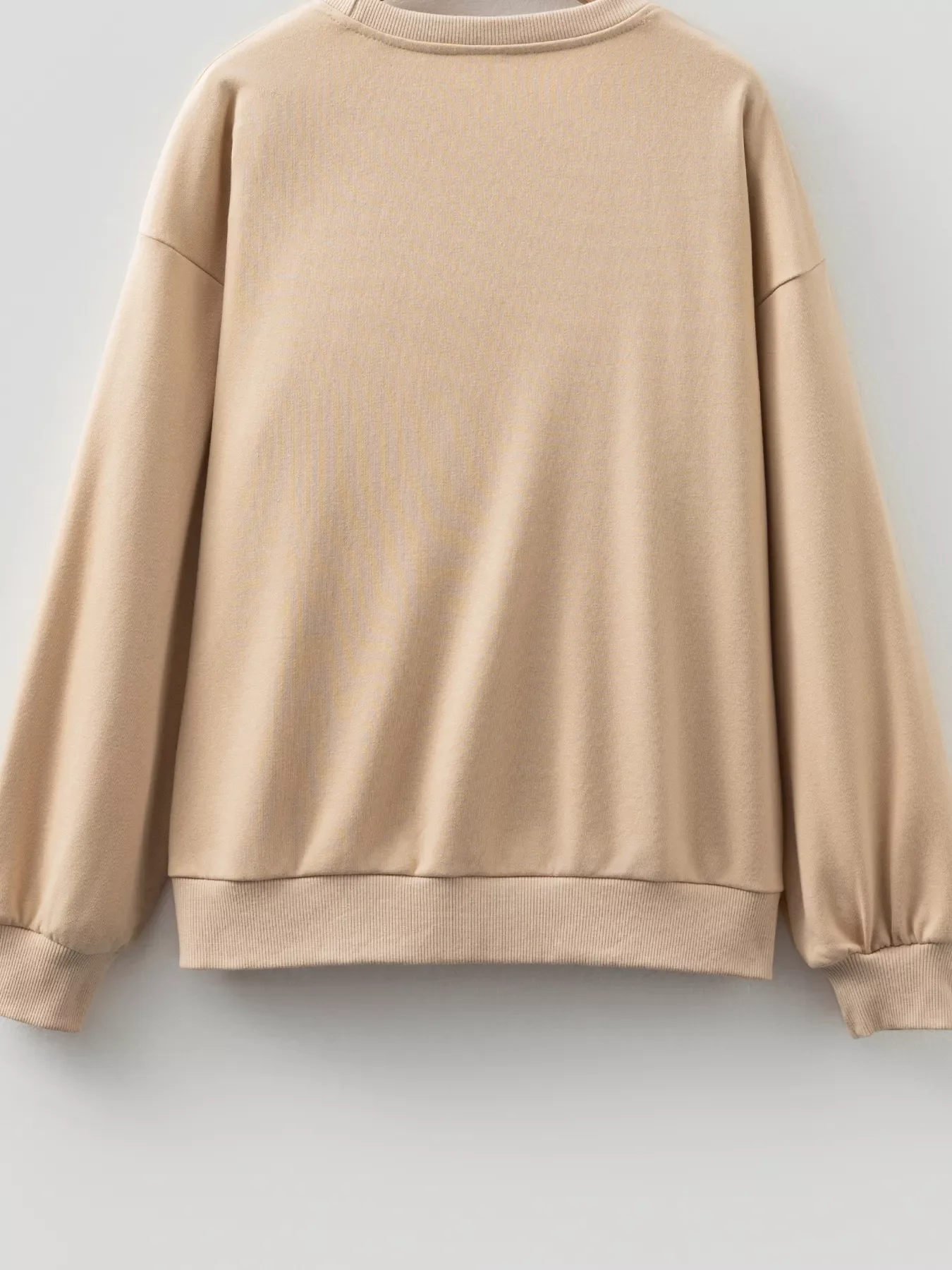 Embroidered Flower Pattern Drop Shoulder Sweatshirt - Image 3