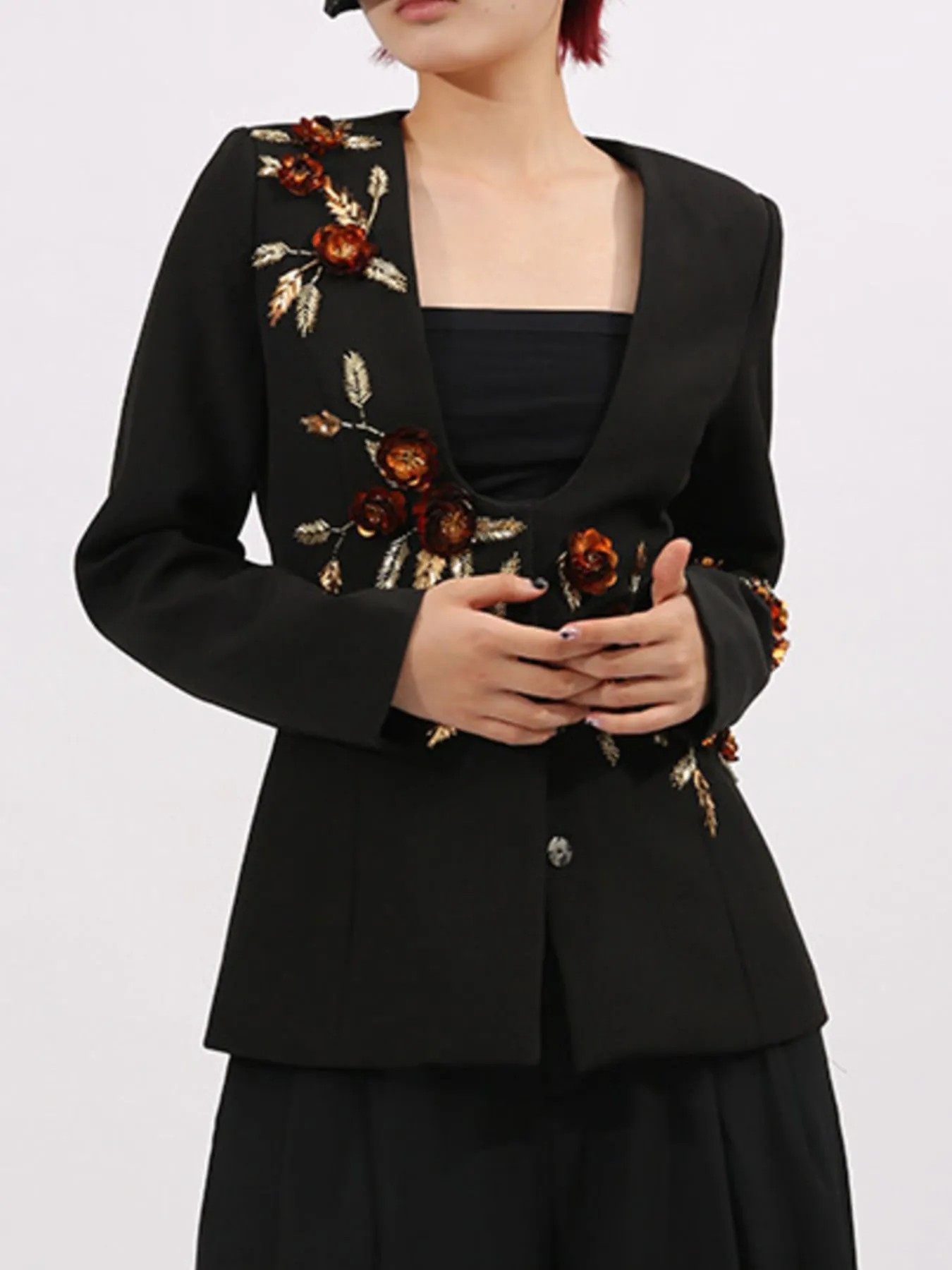 Embroidered Long Sleeve Blazer - Image 3