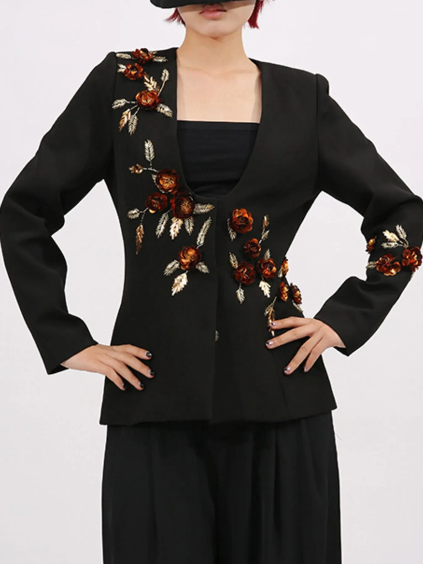 Embroidered Long Sleeve Blazer - Image 5