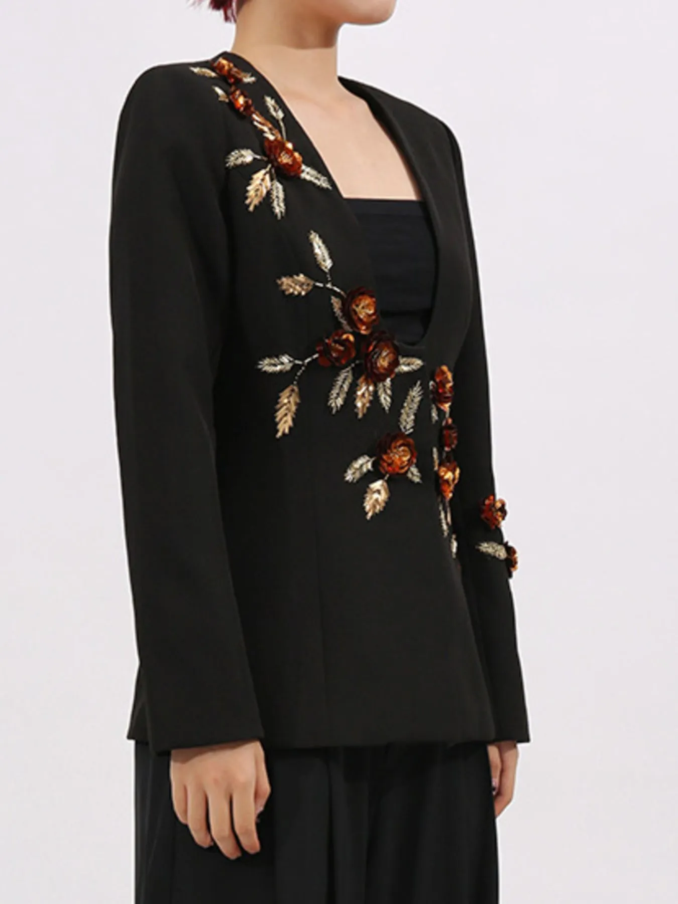 Embroidered Long Sleeve Blazer - Image 7