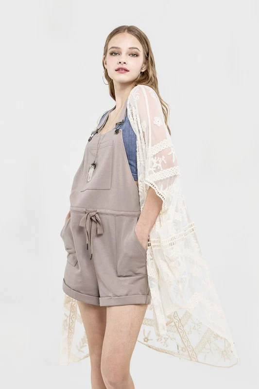 Embroidered Mesh Leaf Cocoon Cardigan - Image 3