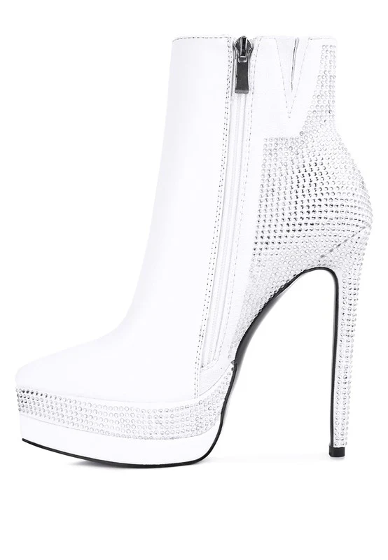 ENCANTO Diamante Set High Heeled Ankle Boot - Image 13