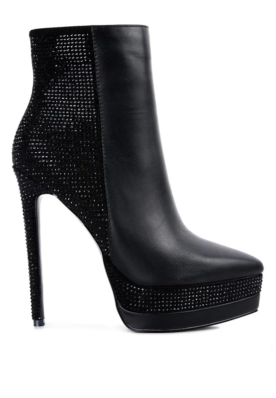 ENCANTO Diamante Set High Heeled Ankle Boot - Image 2