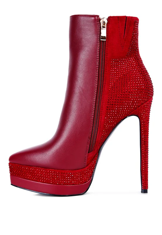 ENCANTO Diamante Set High Heeled Ankle Boot - Image 8