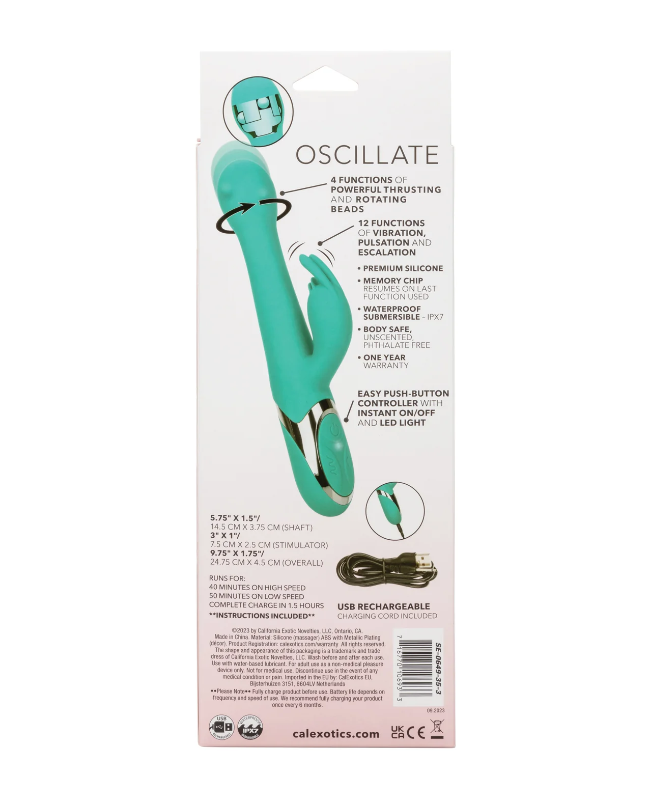 Enchanted Oscillate Vibrator - Turquoise Blue - Image 5