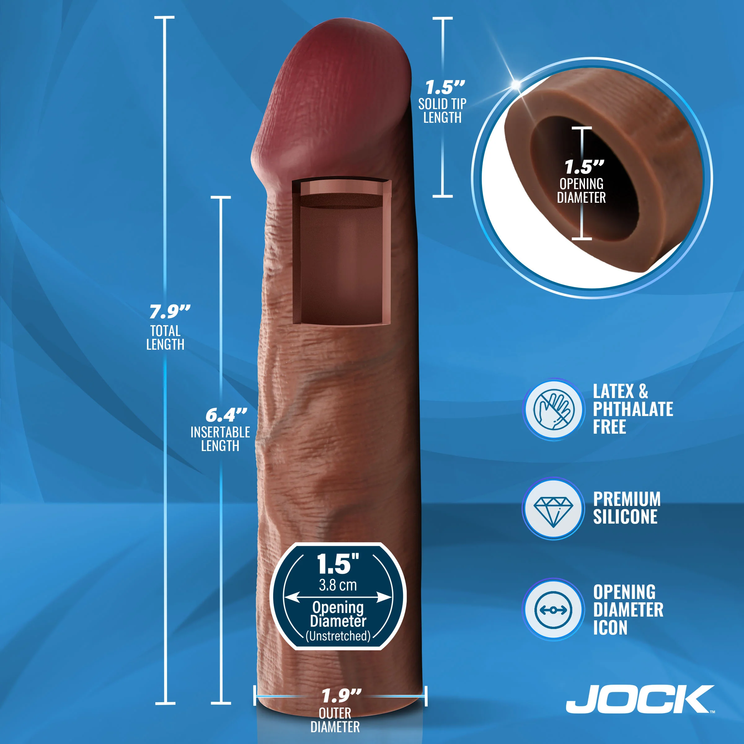 Enhancers 1.5" Silicone Penis Extension Sleeve - Dark - Image 4