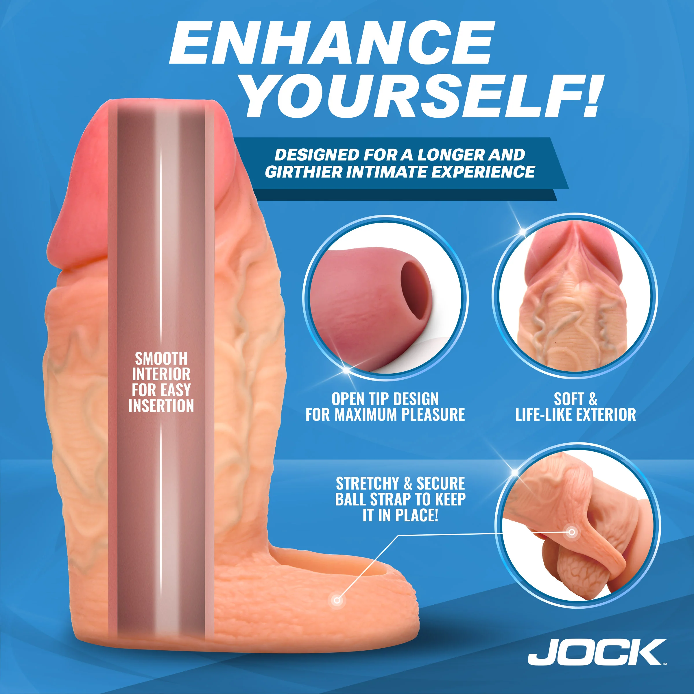 Enhancers Silicone Penis Extension Sleeve - Light - Image 4