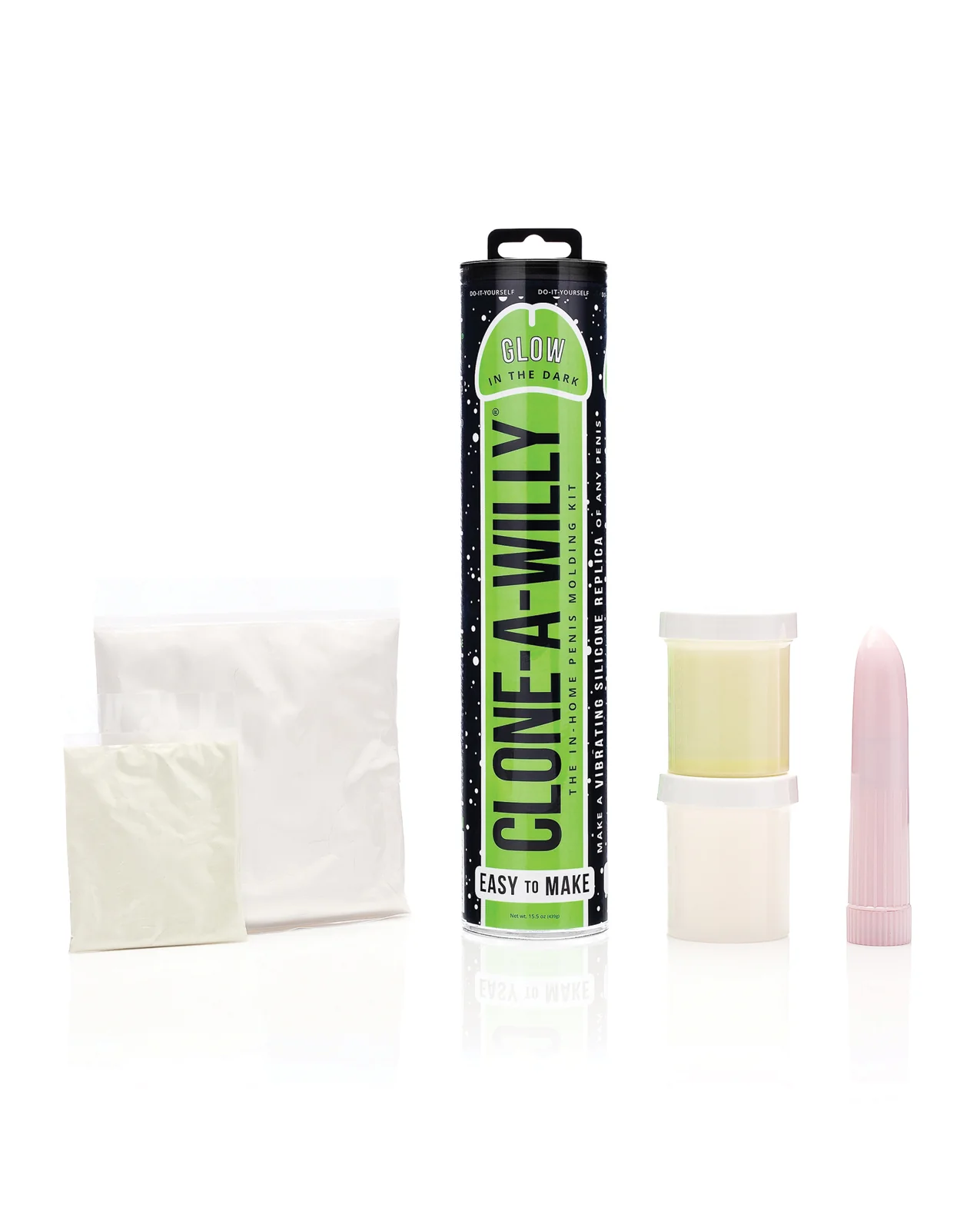Clone-A-Willy Kit Vibrating Glow in the Dark - Green - Image 3