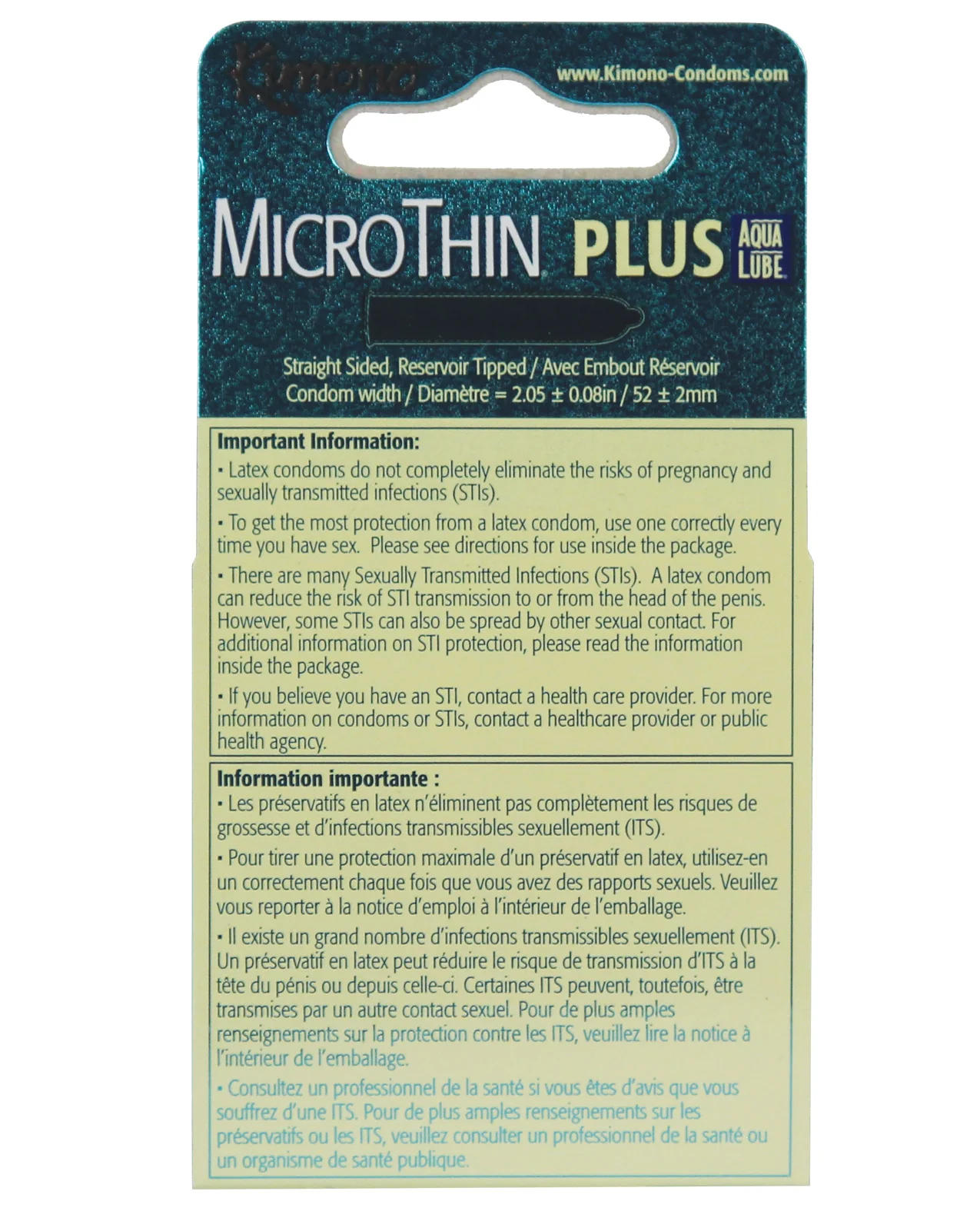 Kimono Micro Thin Aqua Lube Condoms - Box of 3 - Image 2