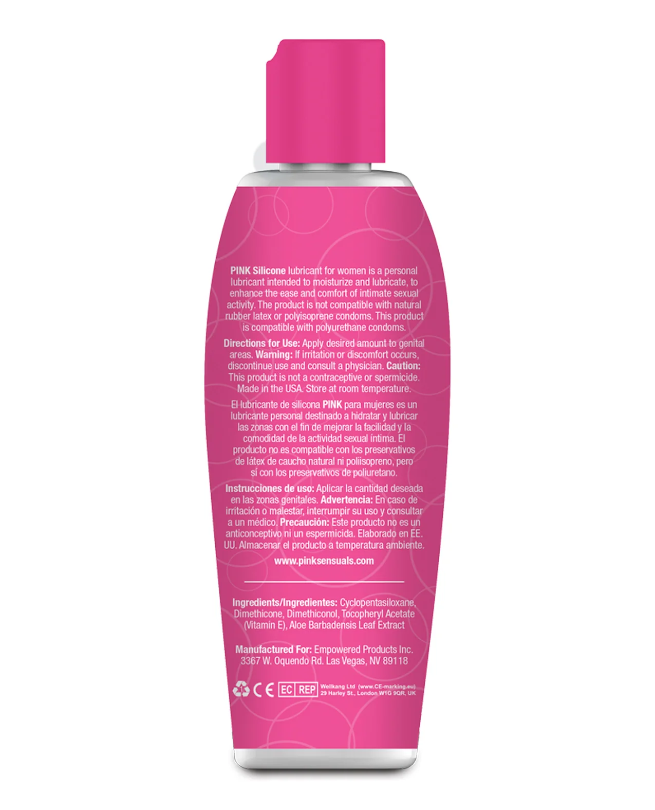 Pink Silicone Lube - 4.7 oz Flip Top Bottle - Image 2