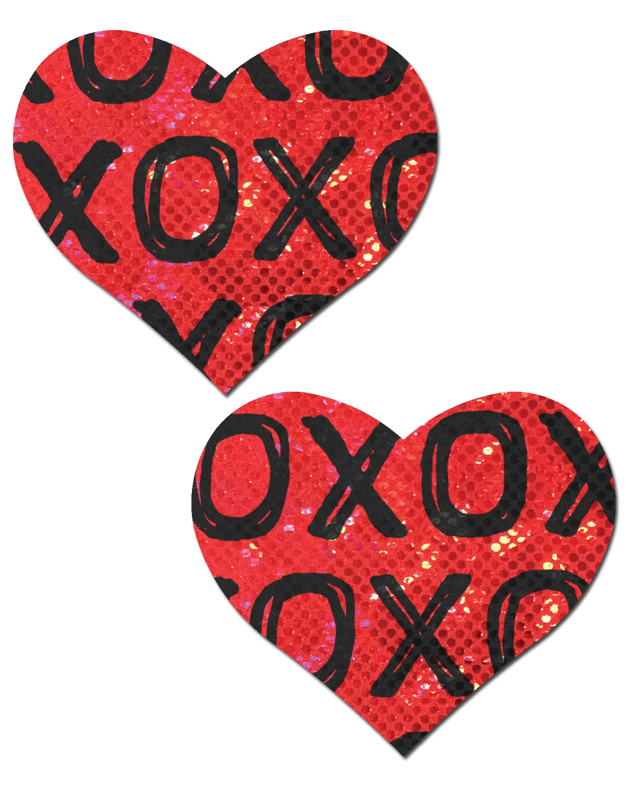 Pastease Glitter XOXO Heart - Red/Black O/S - Image 2