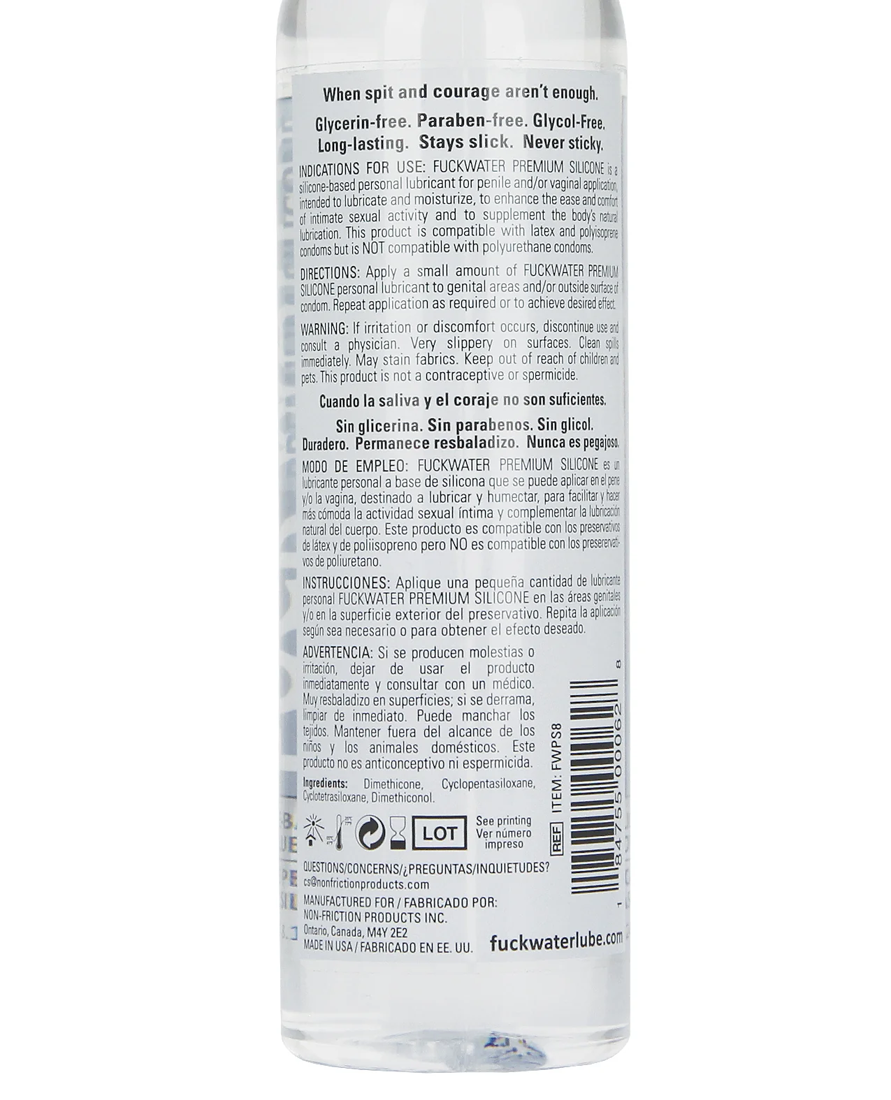 Fuck Water Premium Silicone - 8 oz - Image 2