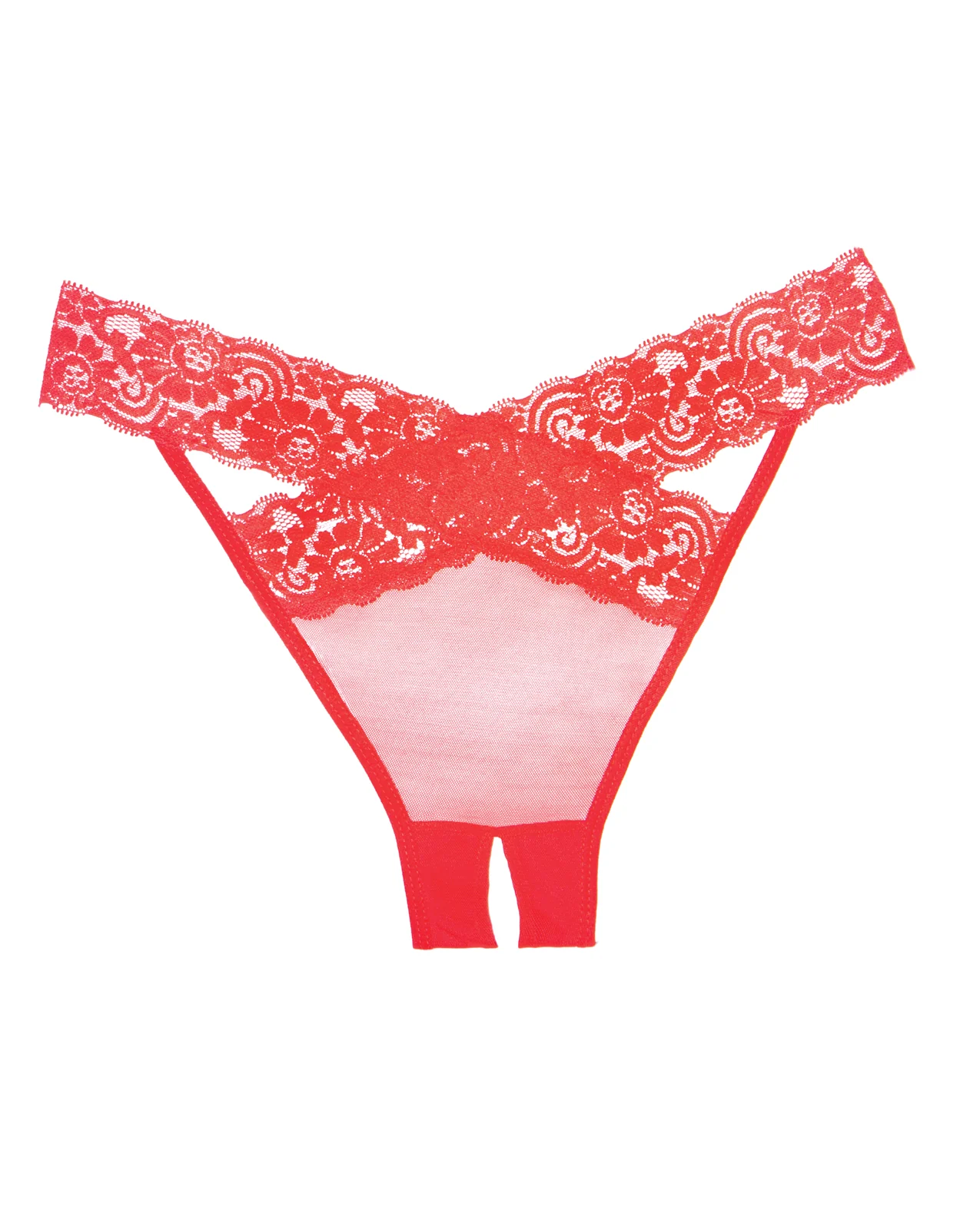 Adore Sheer & Lace Desire Panty Red O/S - Image 3
