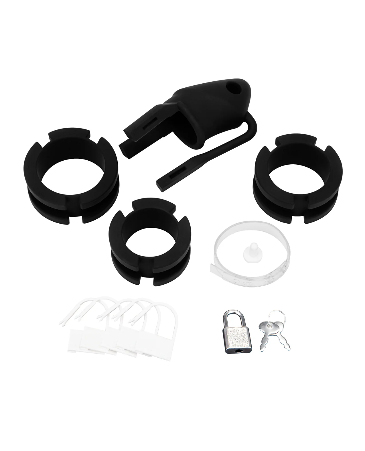 Blue Line 2" Silicone Mini Cock Cage With Ball Divider - Black - Image 4