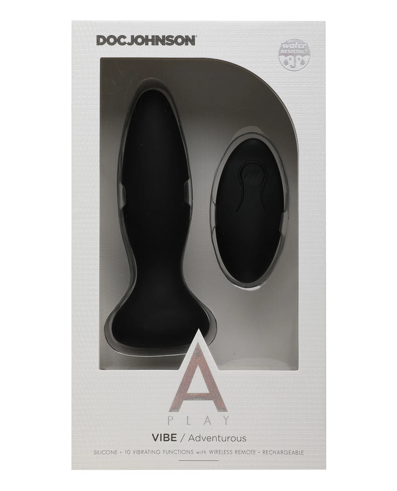 A Play Rechargeable Silicone Adventurous Anal Plug w/Remote - Black - Image 2