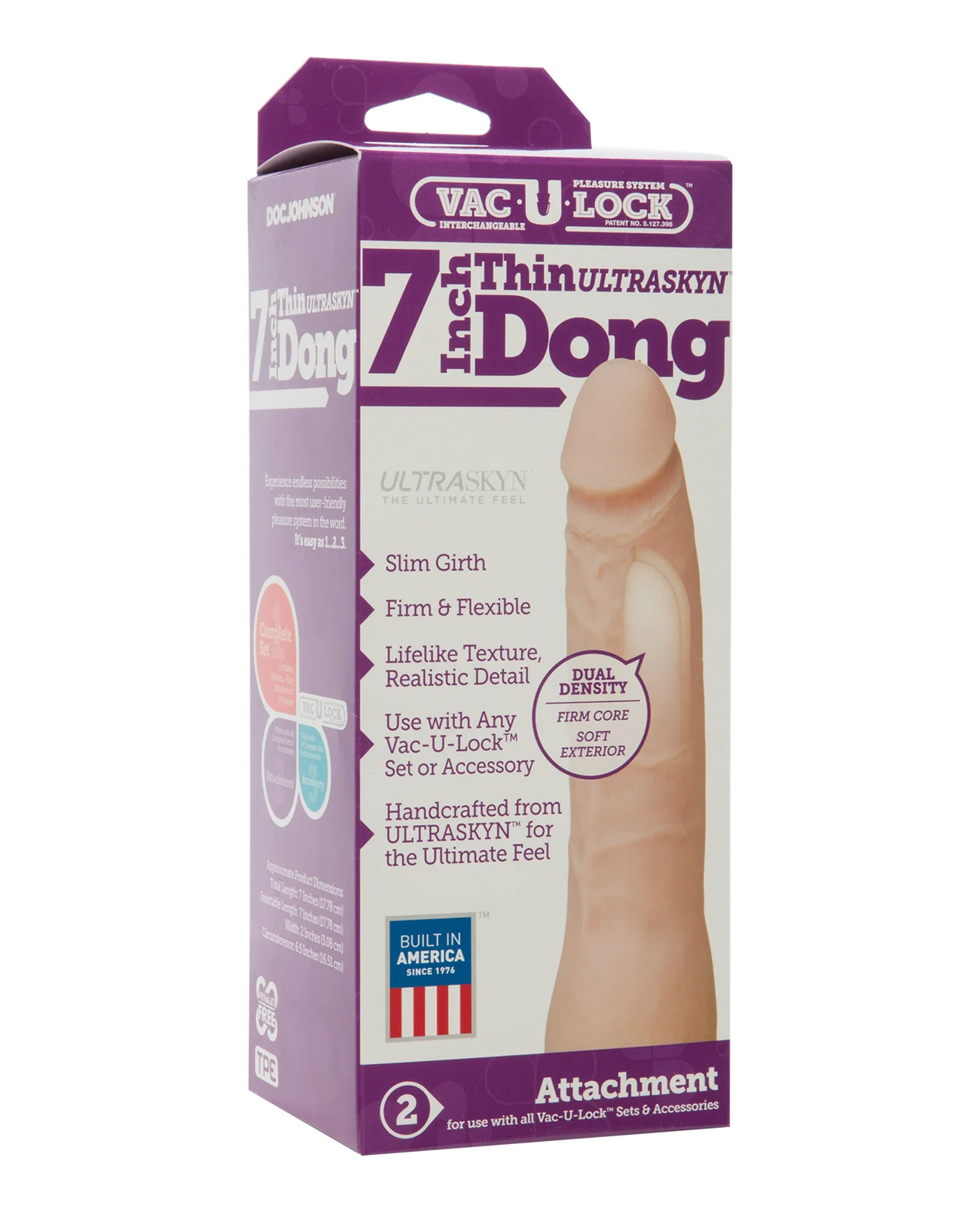 Vac-U-Lock 7" ULTRASKYN Dong - White