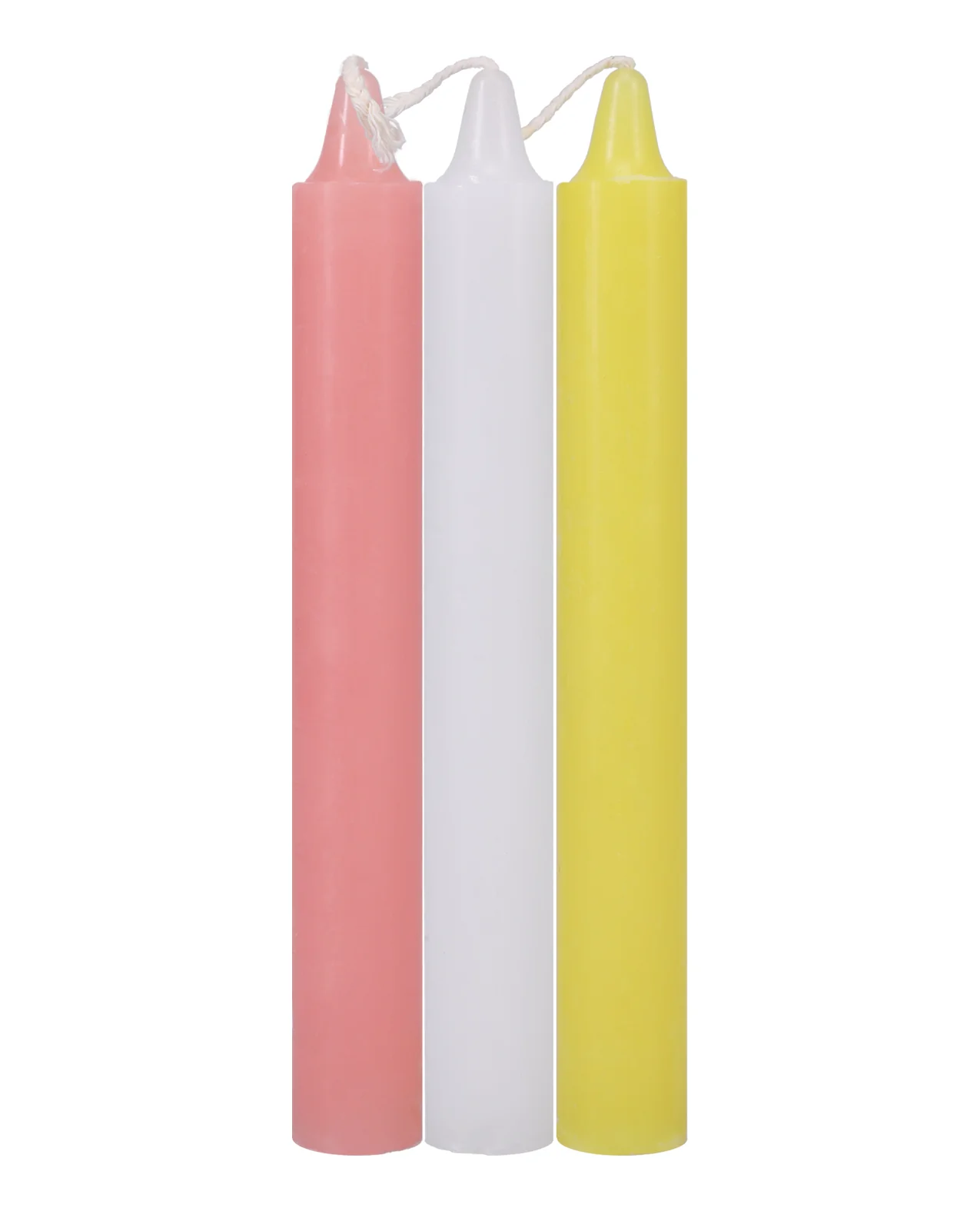 Japanese Drip Candles - Pack of 3 Pink/White/Yellow - Image 2